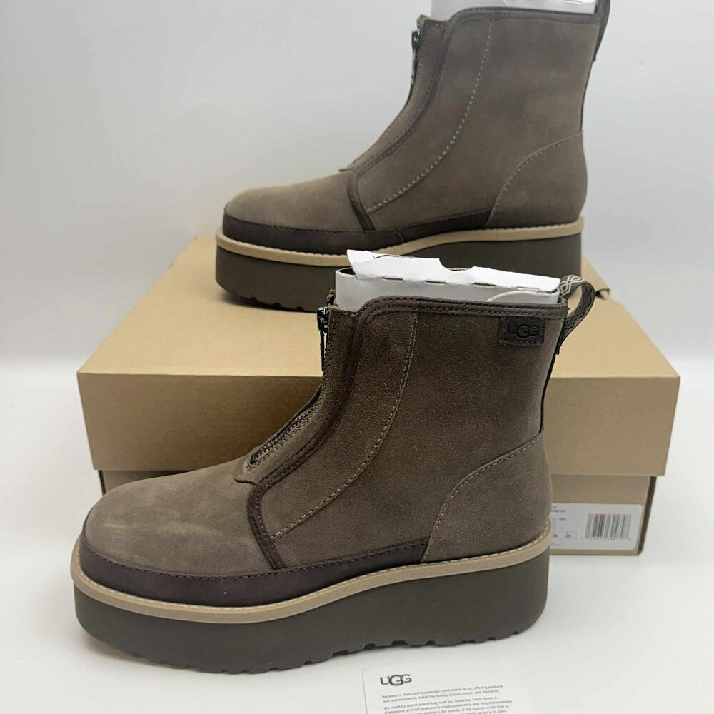 UGG Women’s Cityfunc ZIP Booties Color Hickory Suede US 8 NIB